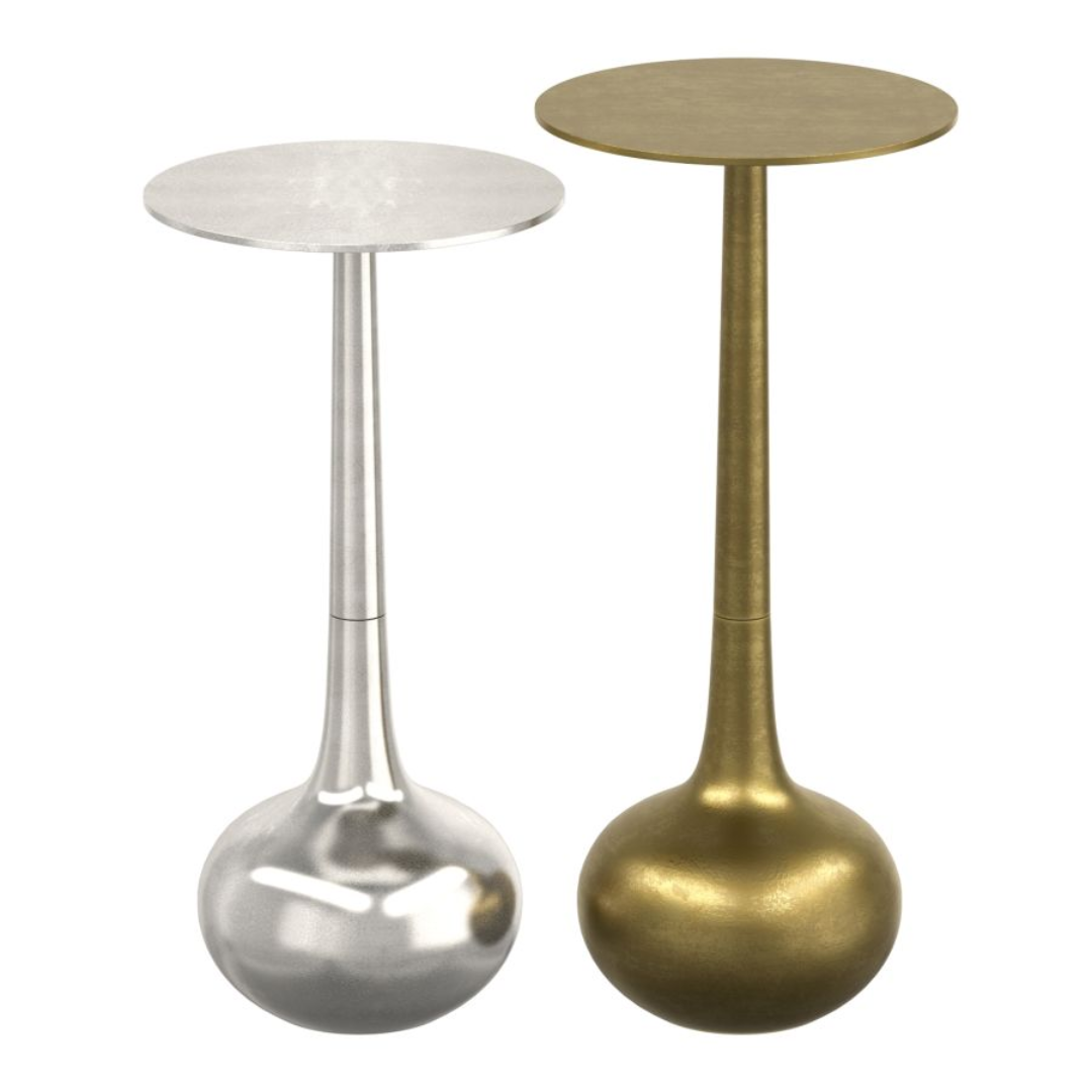 Sylas 2pc Accent Table Set in Antique Gold and Silver