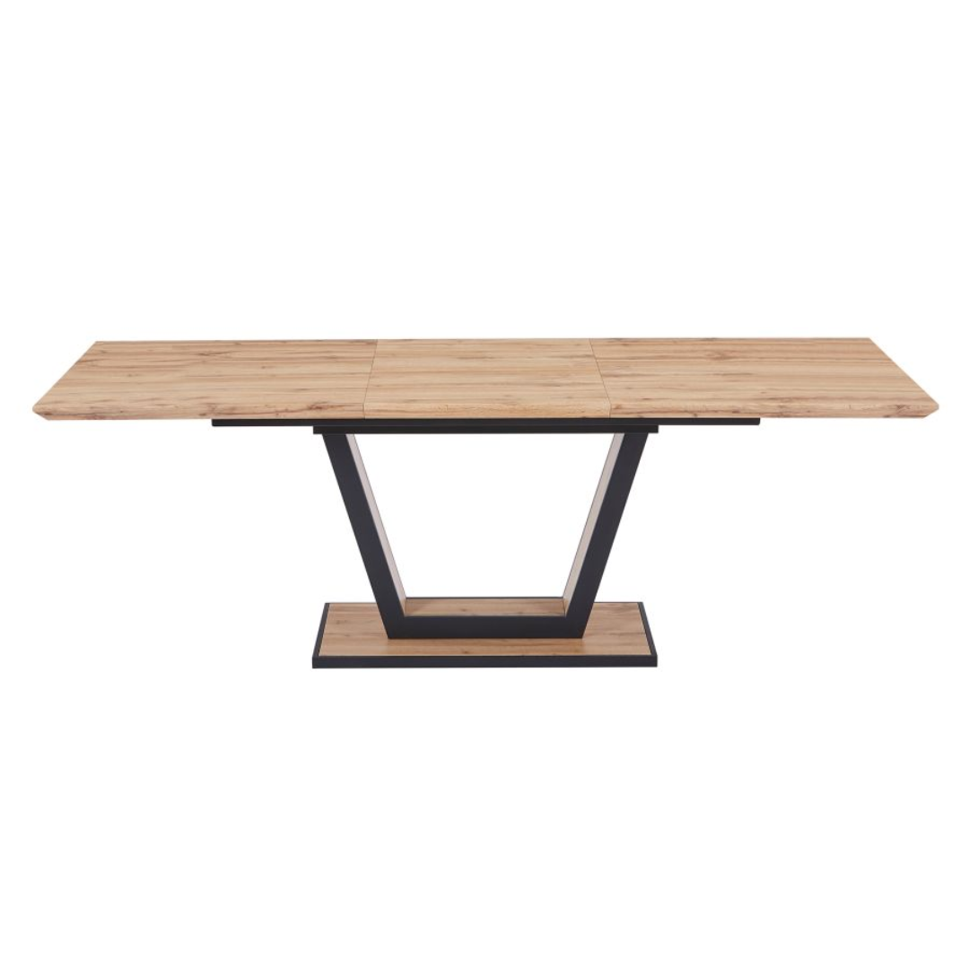 Forna Dining Table w/Extension in Natural and Black