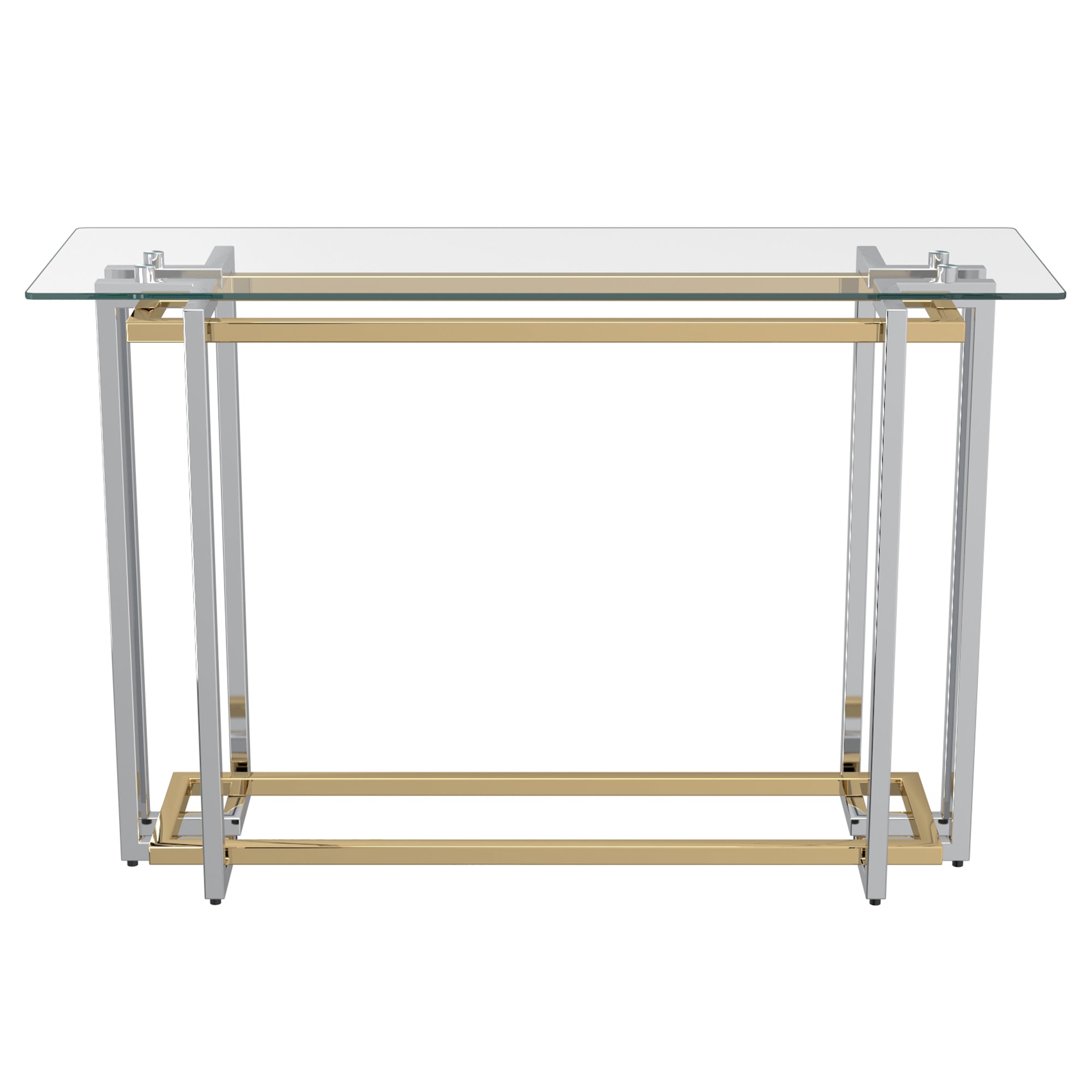 Florina Console Table in Silver and Gold