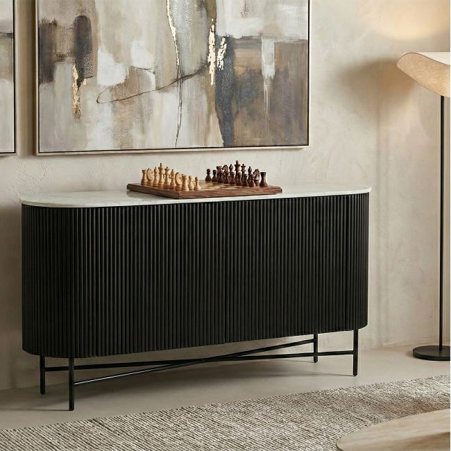 Reyna Sideboard, 57" in Black and White