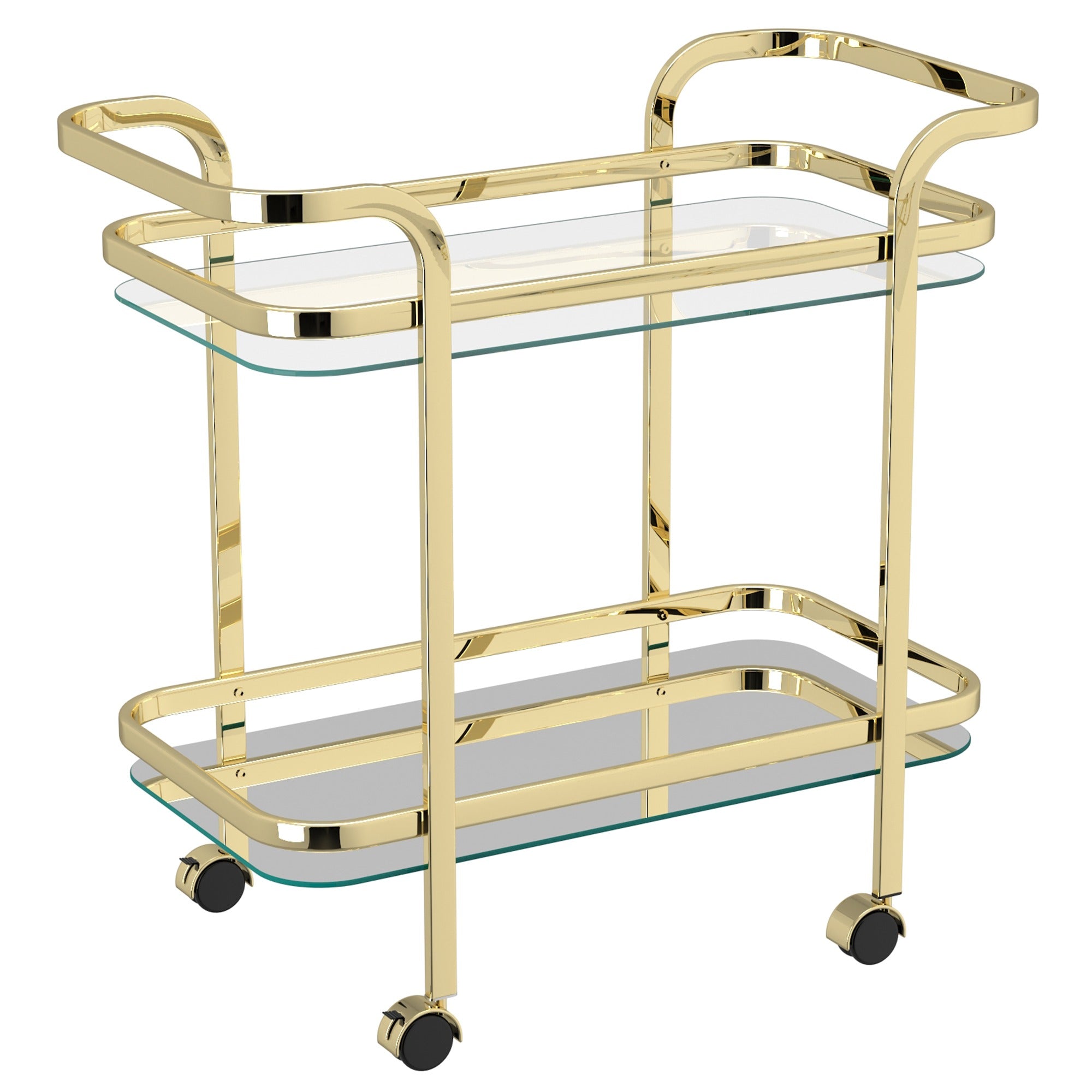 Zedd 2-tier Bar Cart in Chrome