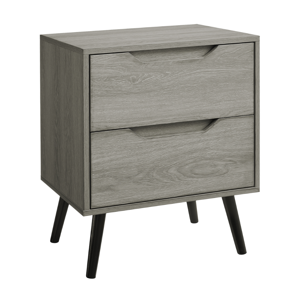 ACCENT TABLE - 24"H / WHITE END TABLE WITH 2 DRAWERS