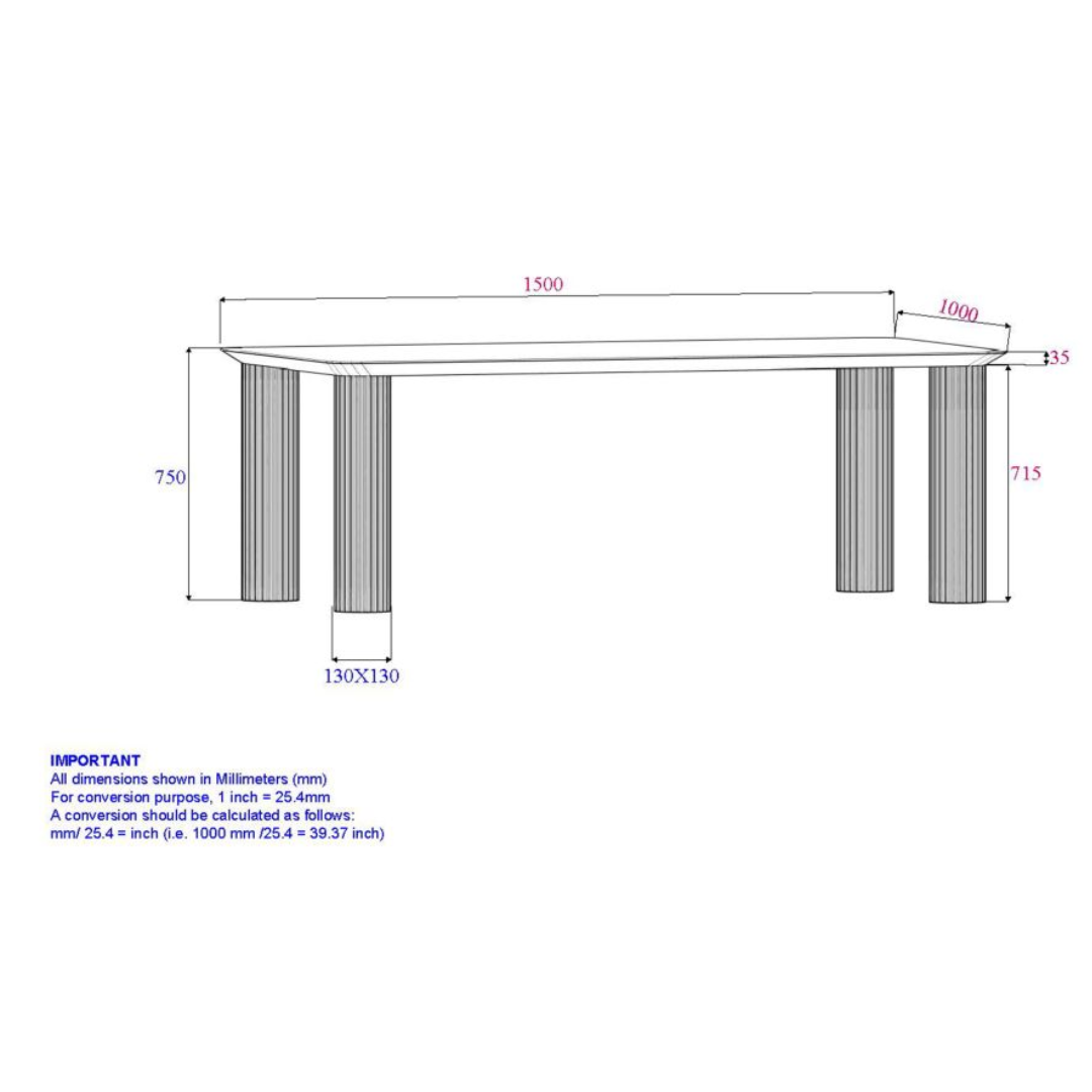 Sangra 59" Small Rectangular Dining Table