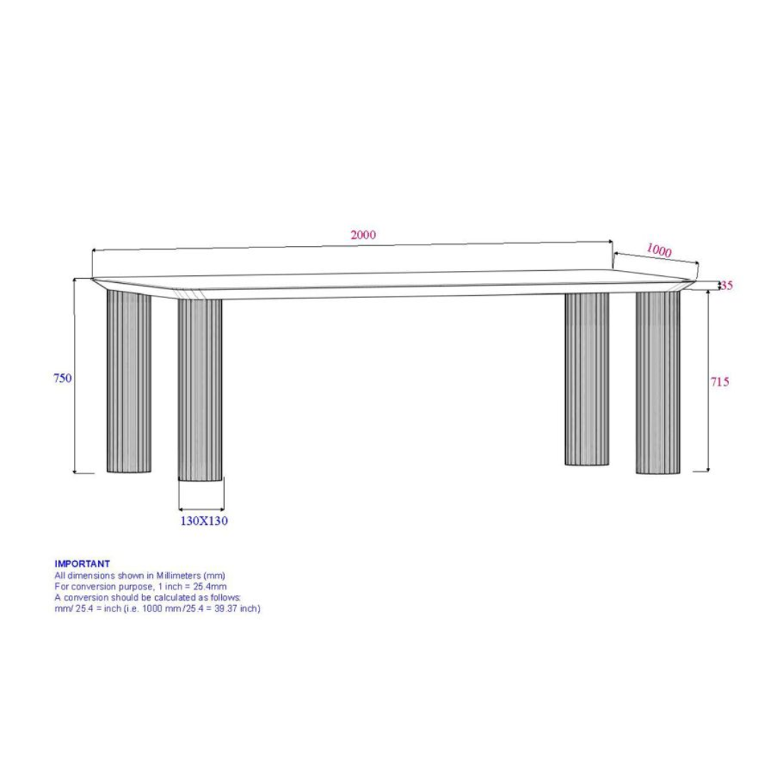 Sangra 79" Large Rectangular Dining Table