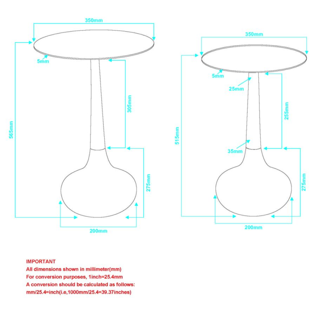 Sylas 2pc Accent Table Set in Antique Gold and Silver