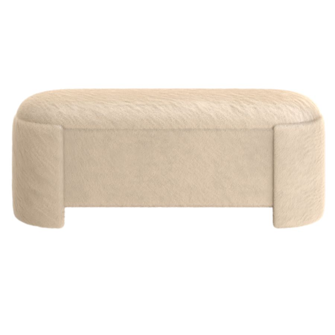 Selene Storage Ottoman in Dark Beige