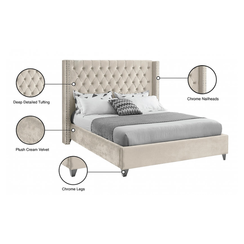 IF-5892 Creme Double Bed