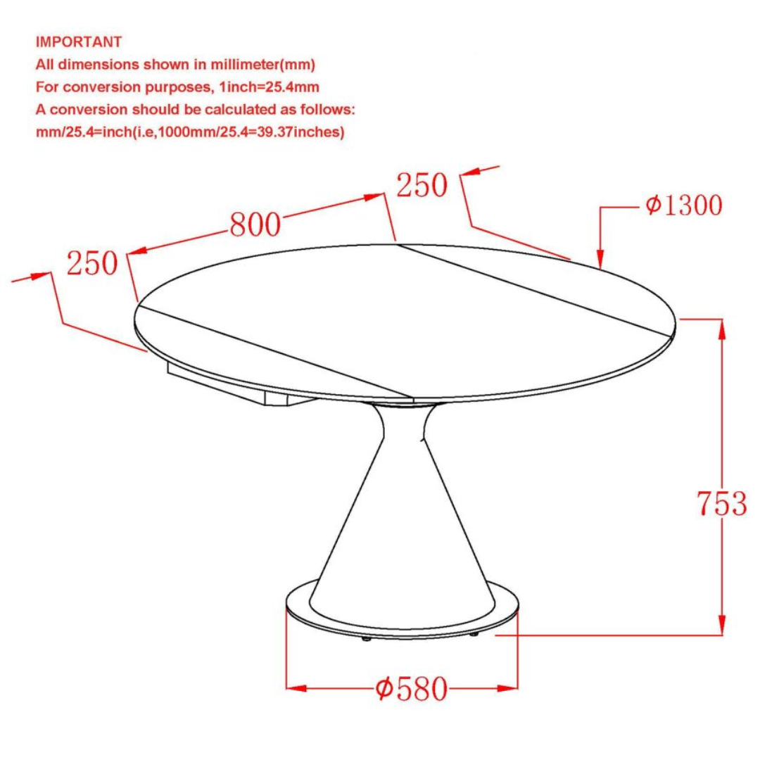 Calisto Round Pedestal Dining Table w/Extension