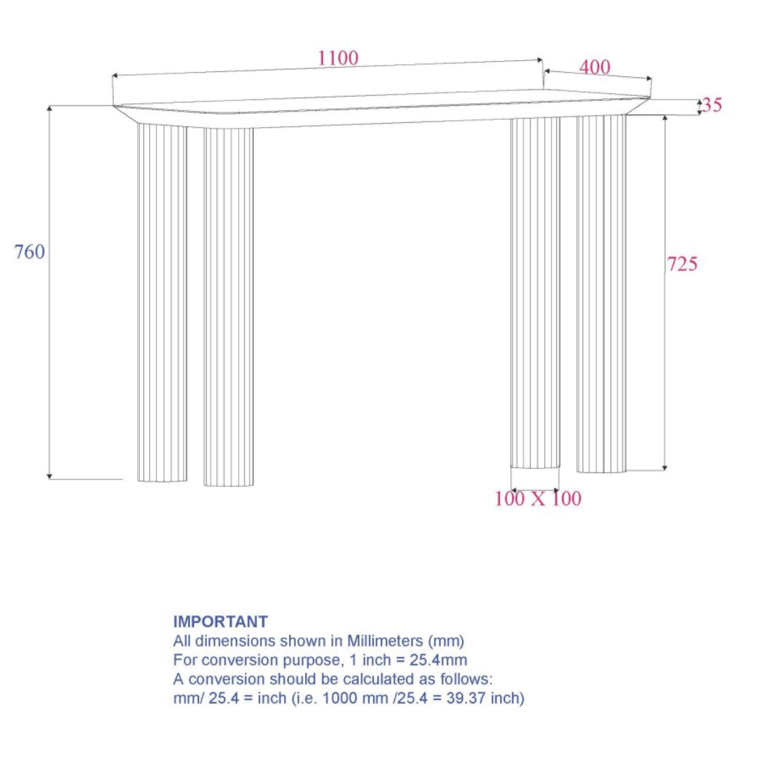 Sangra Console Table in Natural