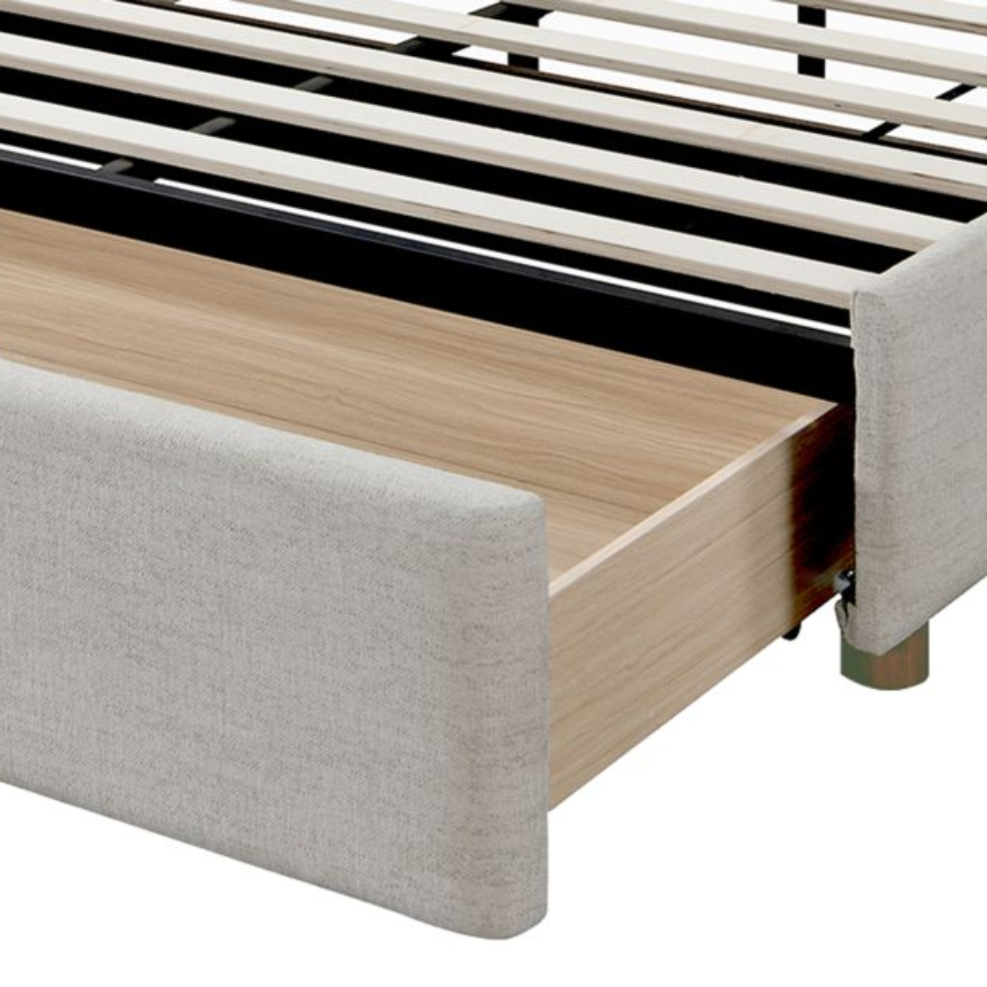 Andover 78" King Platform Bed with Drawer in Oat