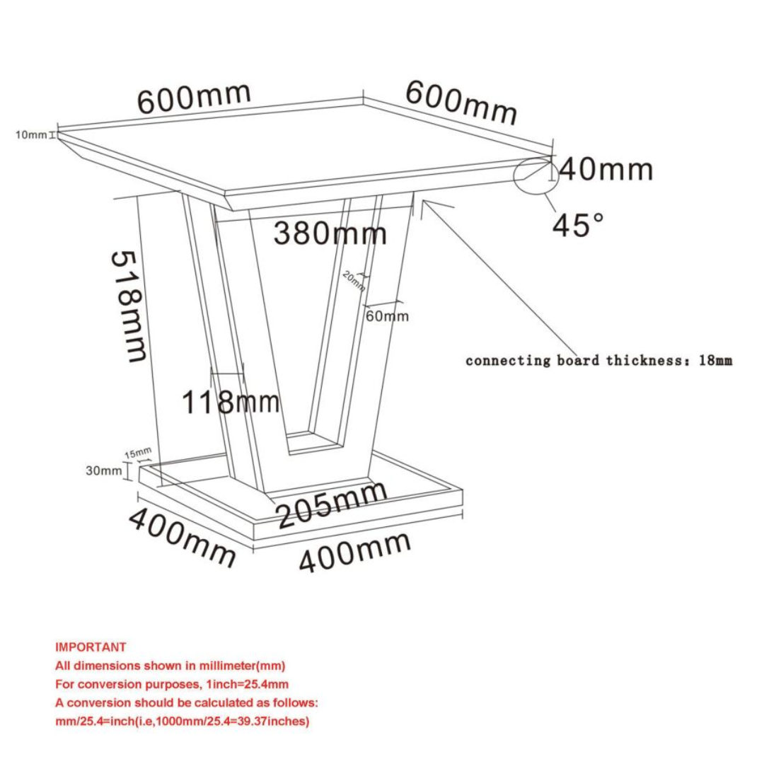 Forna Console Table in Natural and Black