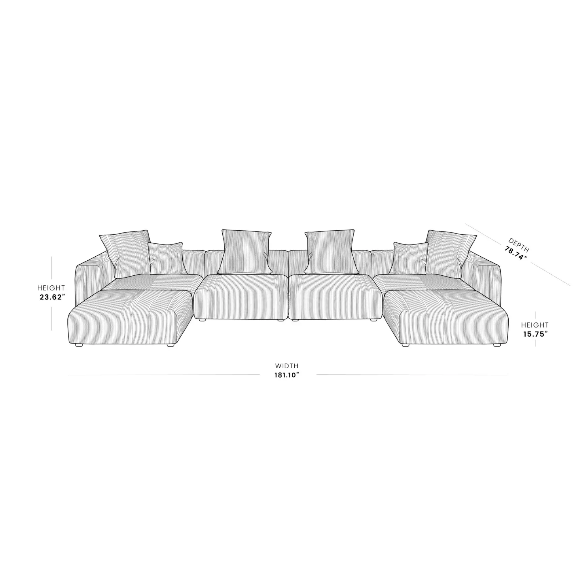 Inovo Pixel Modern Modular Sofa