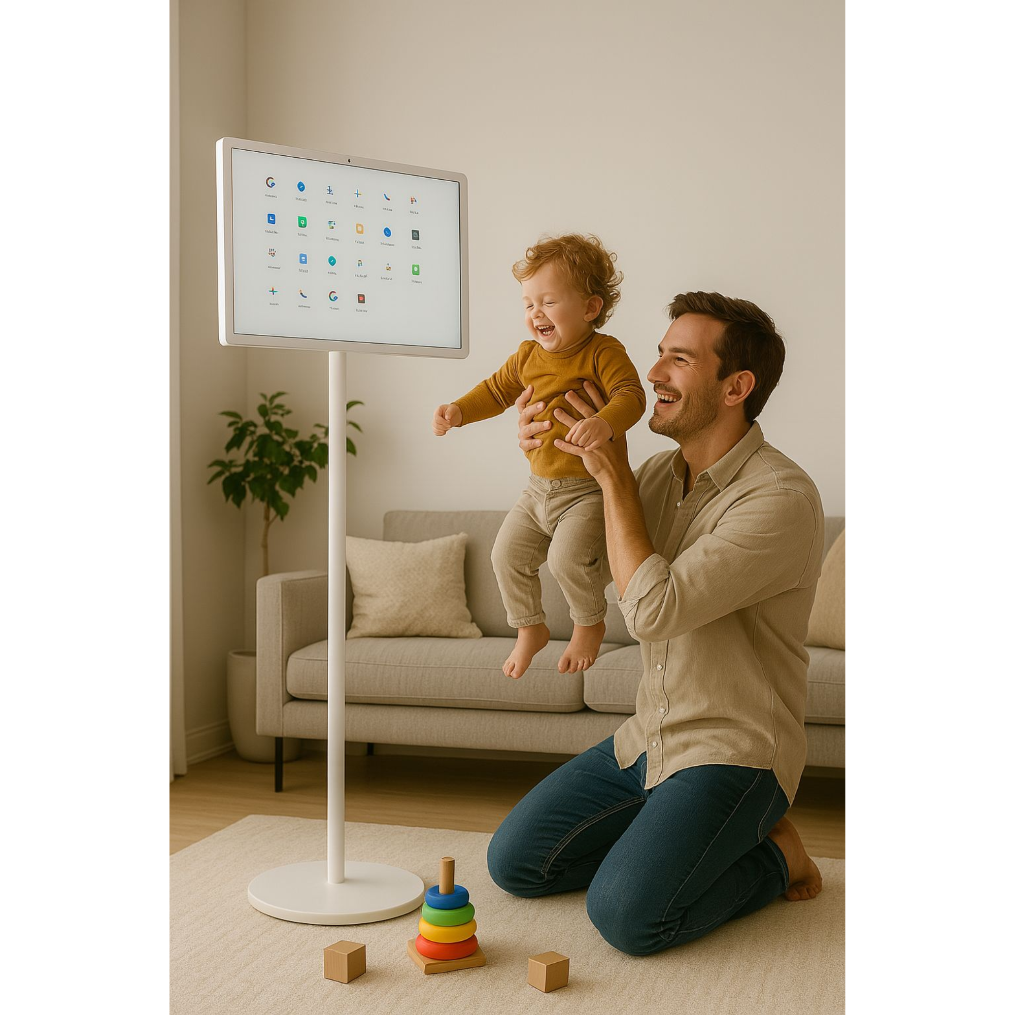 MOVEI 27″ Smart Wireless Screen with Mobile Stand – Touch Display & Battery Powered