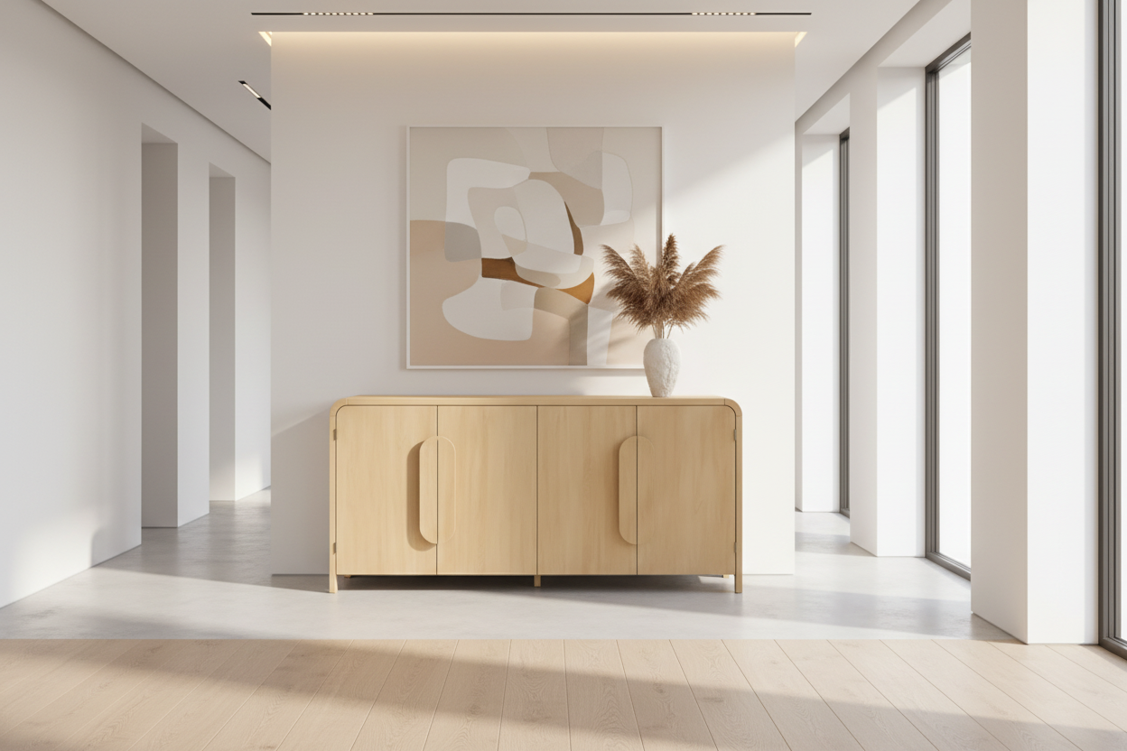 Lila Modern Curved Buffet Sideboard and TV Stand