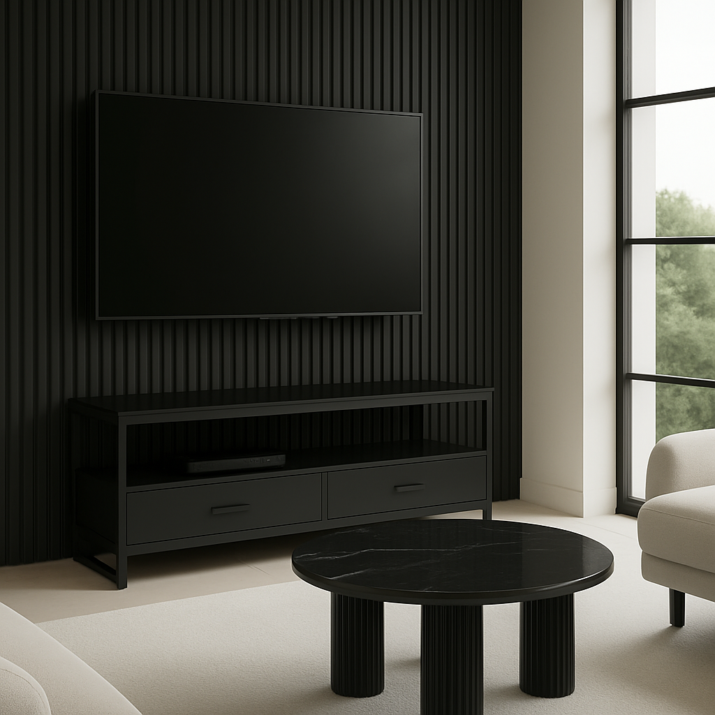 MEUBLE TV - 48"L / NOIR / MÉTAL NOIR