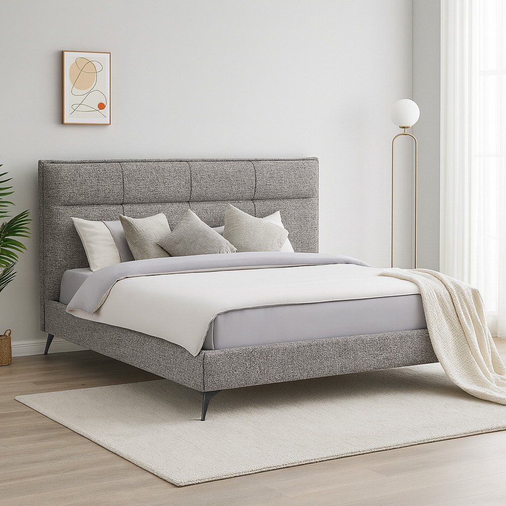IF 5935 Soft Touch Grey Fabric Bed