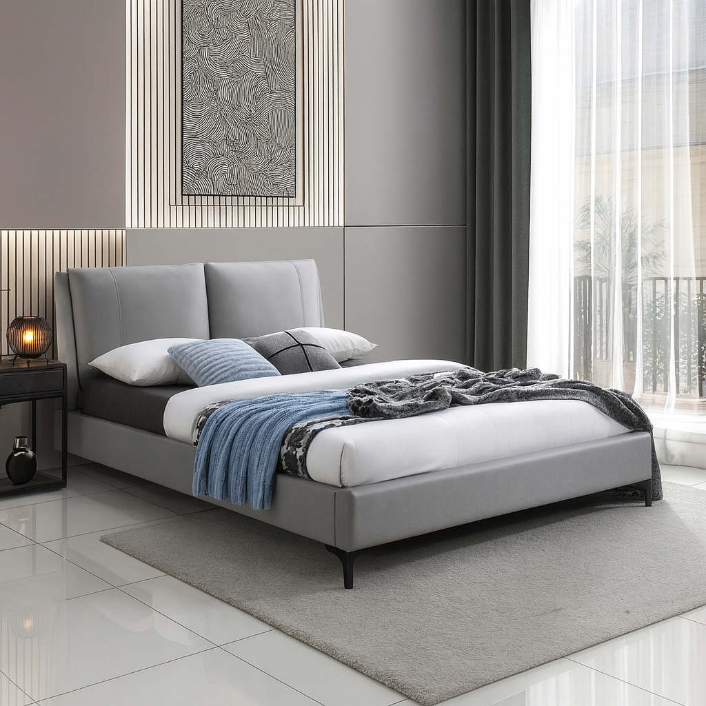 IF 5340 Bed with Deep Padded Pillow Headboard