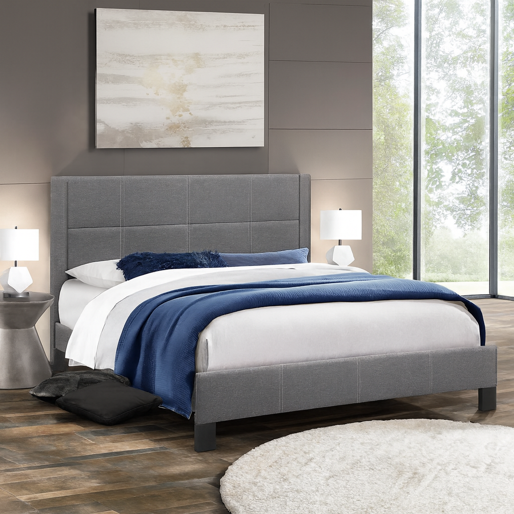 IF 5355 Dark Grey Fabric Bed