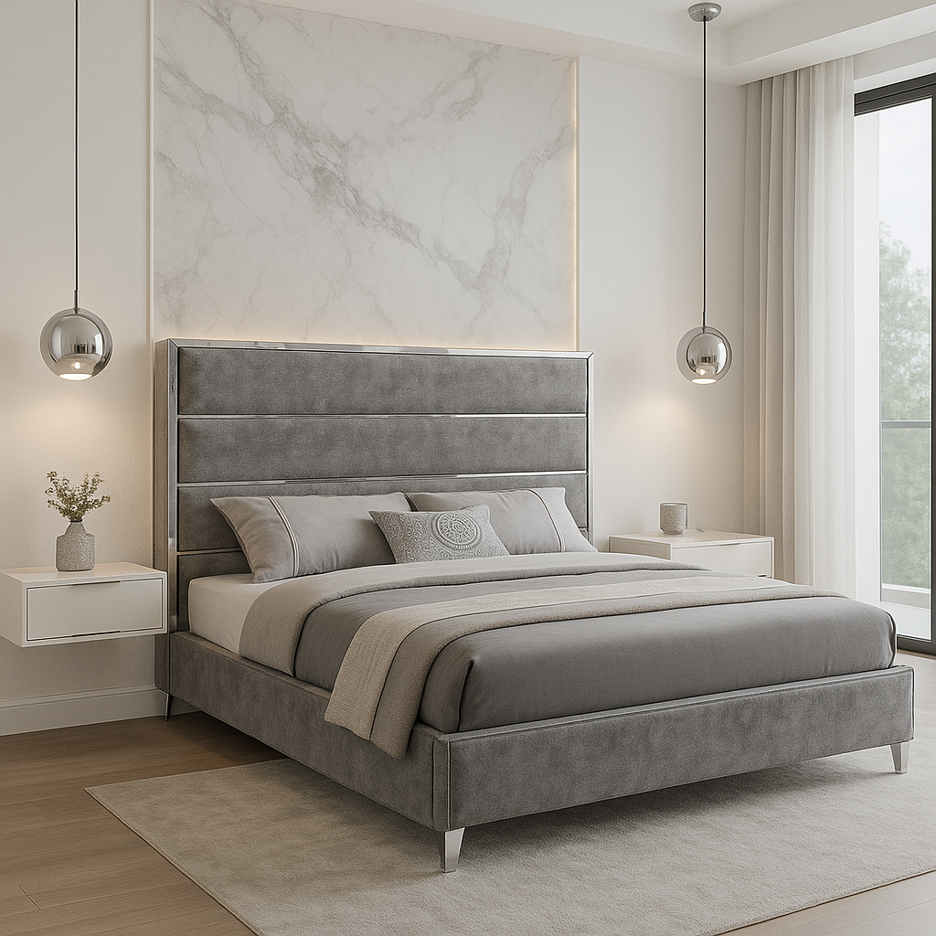 Lit Queen Size gris IF-5880