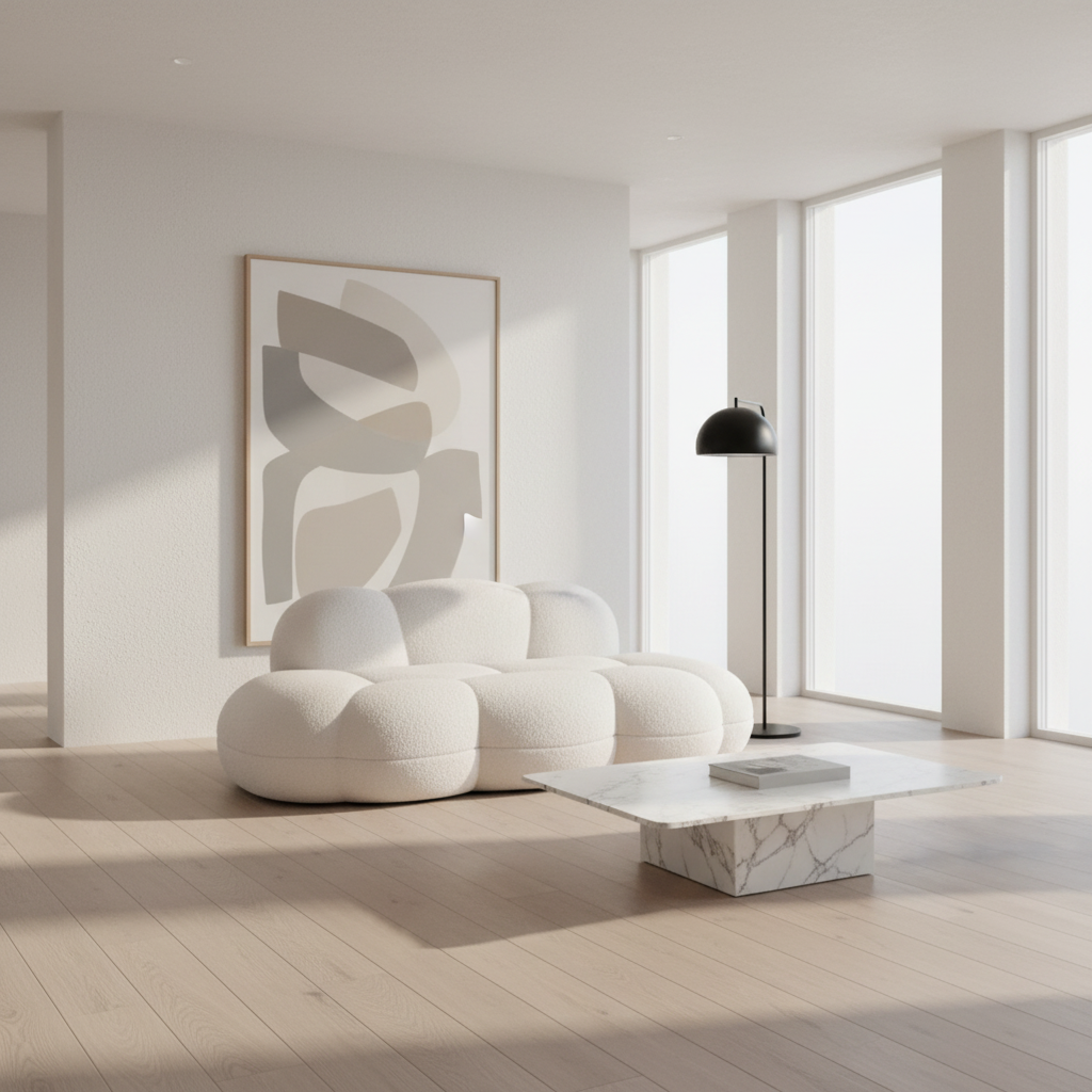 Bubble Curve Boneless Sherpa Fleece Sofa