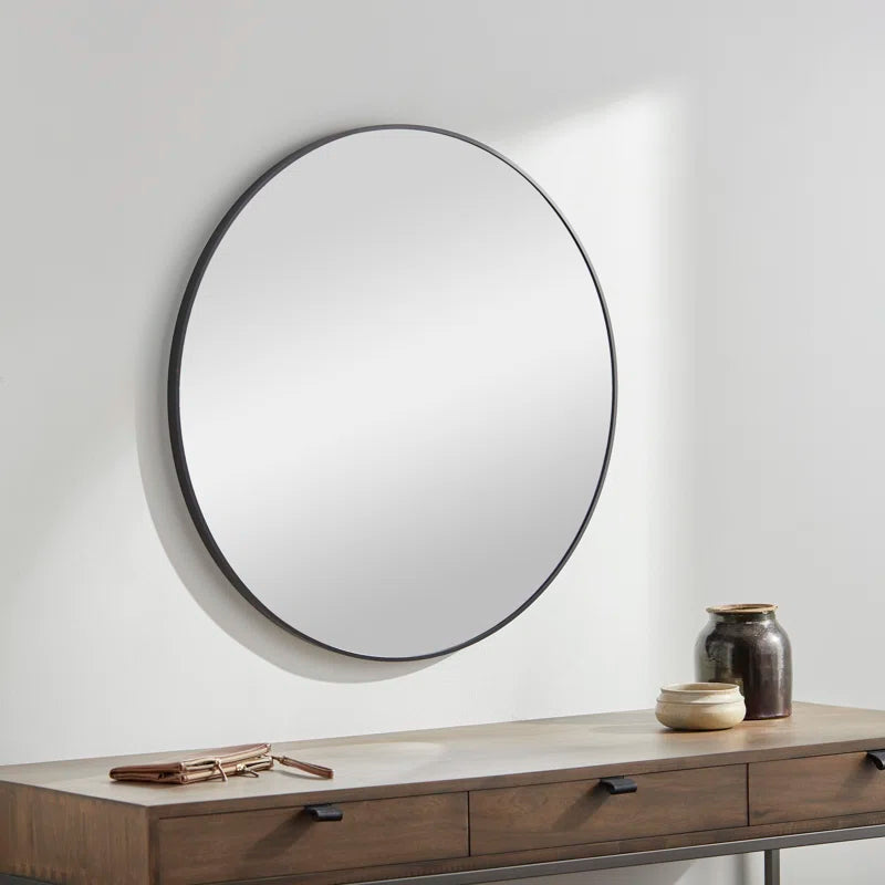 Opal Black Frame Mirror 35"