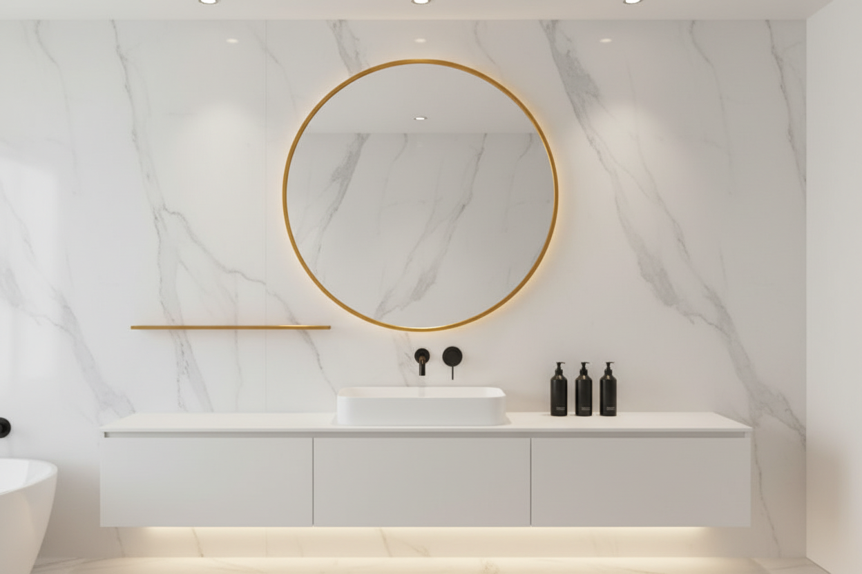 Opal Gold Frame Mirror 35"