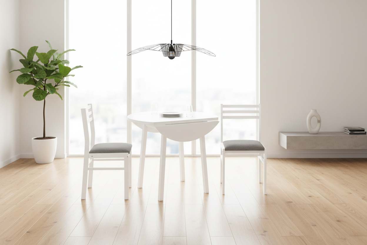 ENSEMBLE DE SALLE À MANGER - ENSEMBLE 3 PIÈCES / PLATEAU TAUPE FONCÉ / MÉTAL NOIR