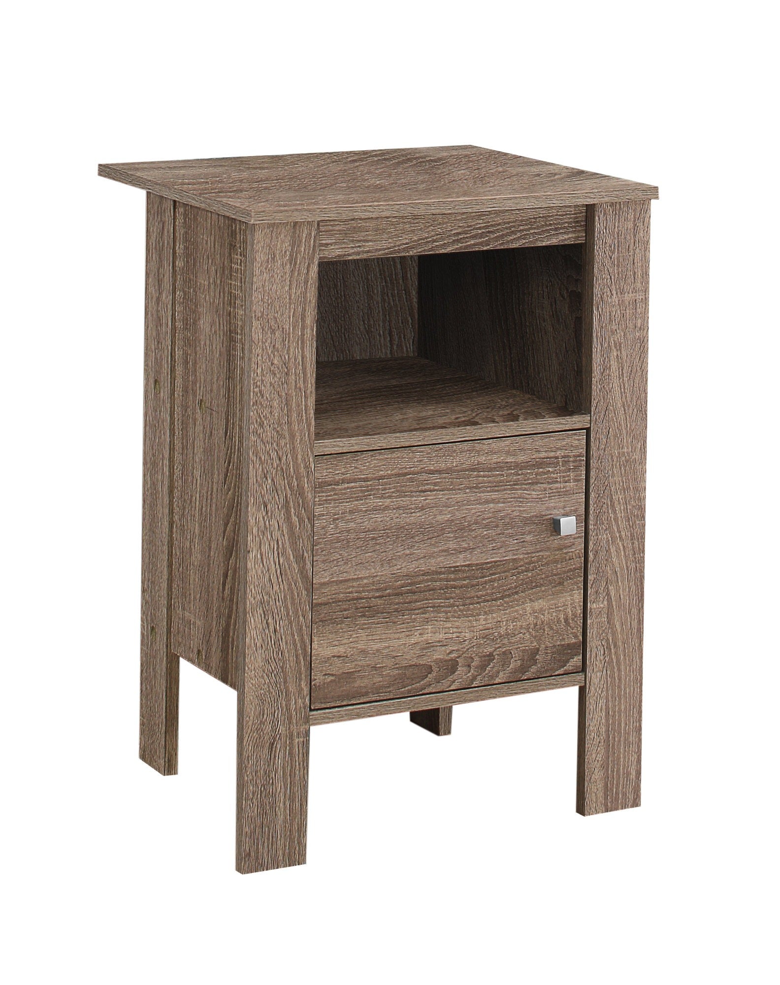 ACCENT TABLE - BLACK / GREY TOP NIGHT STAND WITH STORAGE
