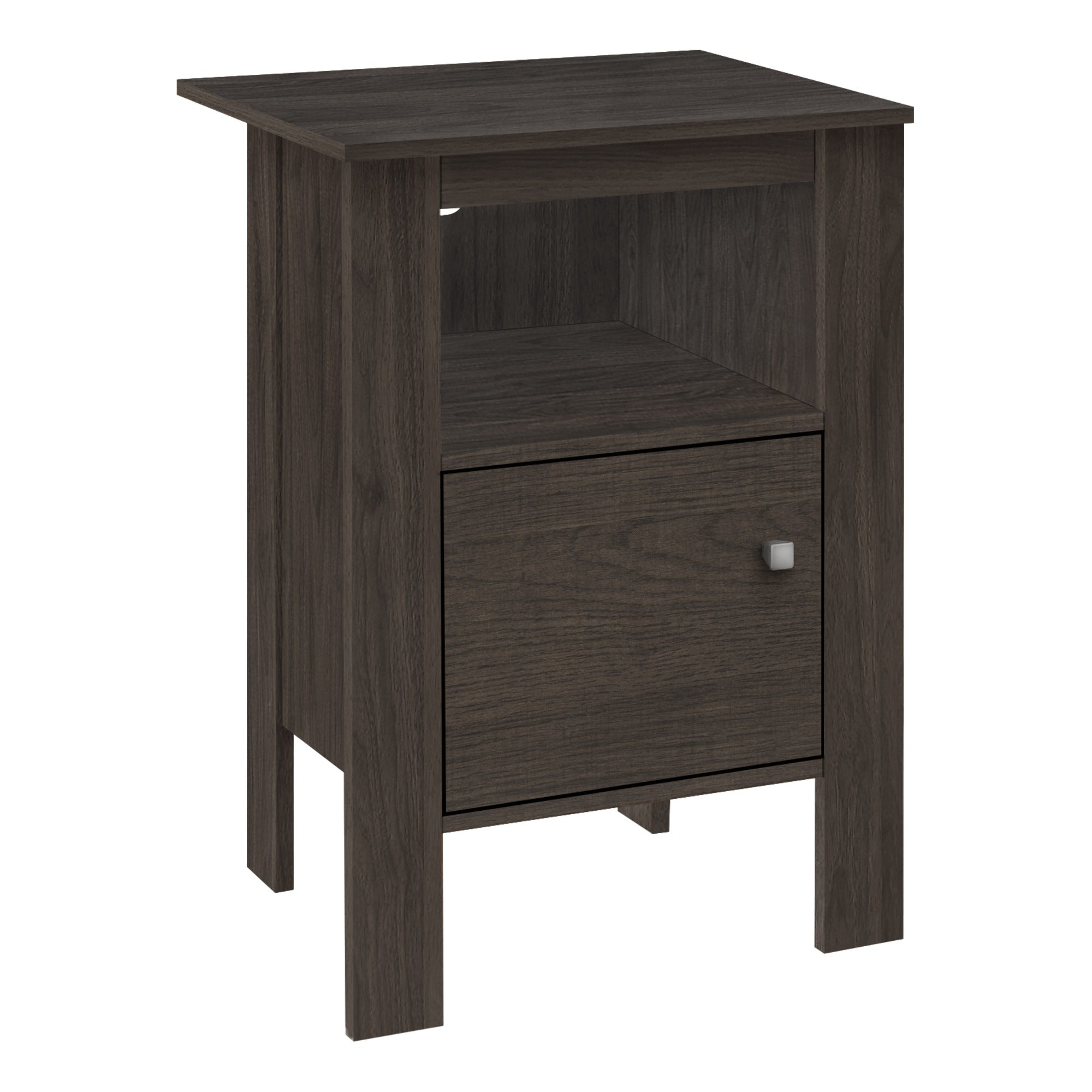 ACCENT TABLE - BLACK / GREY TOP NIGHT STAND WITH STORAGE