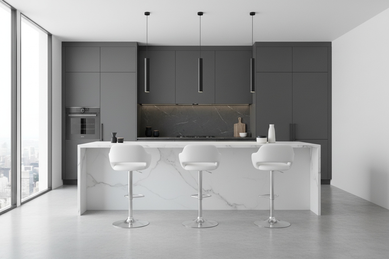 BARSTOOL - BLACK / CHROME METAL HYDRAULIC LIFT