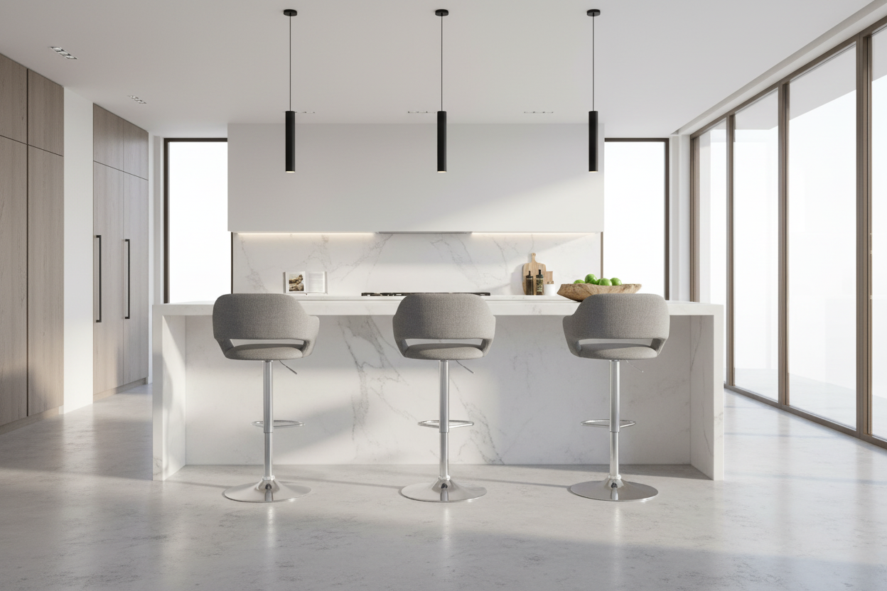 BARSTOOL - BLACK / CHROME METAL HYDRAULIC LIFT