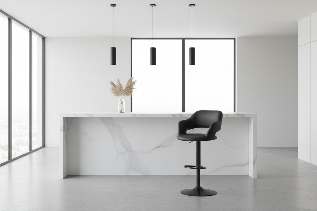 BARSTOOL - BLACK / CHROME METAL HYDRAULIC LIFT