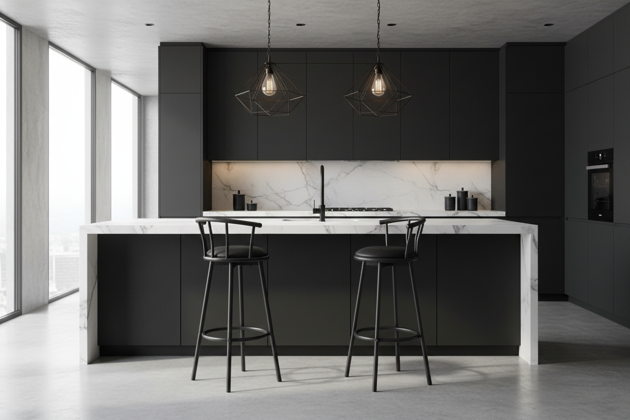 BARSTOOL - 2PCS / 36"H / SWIVEL / WHITE METAL