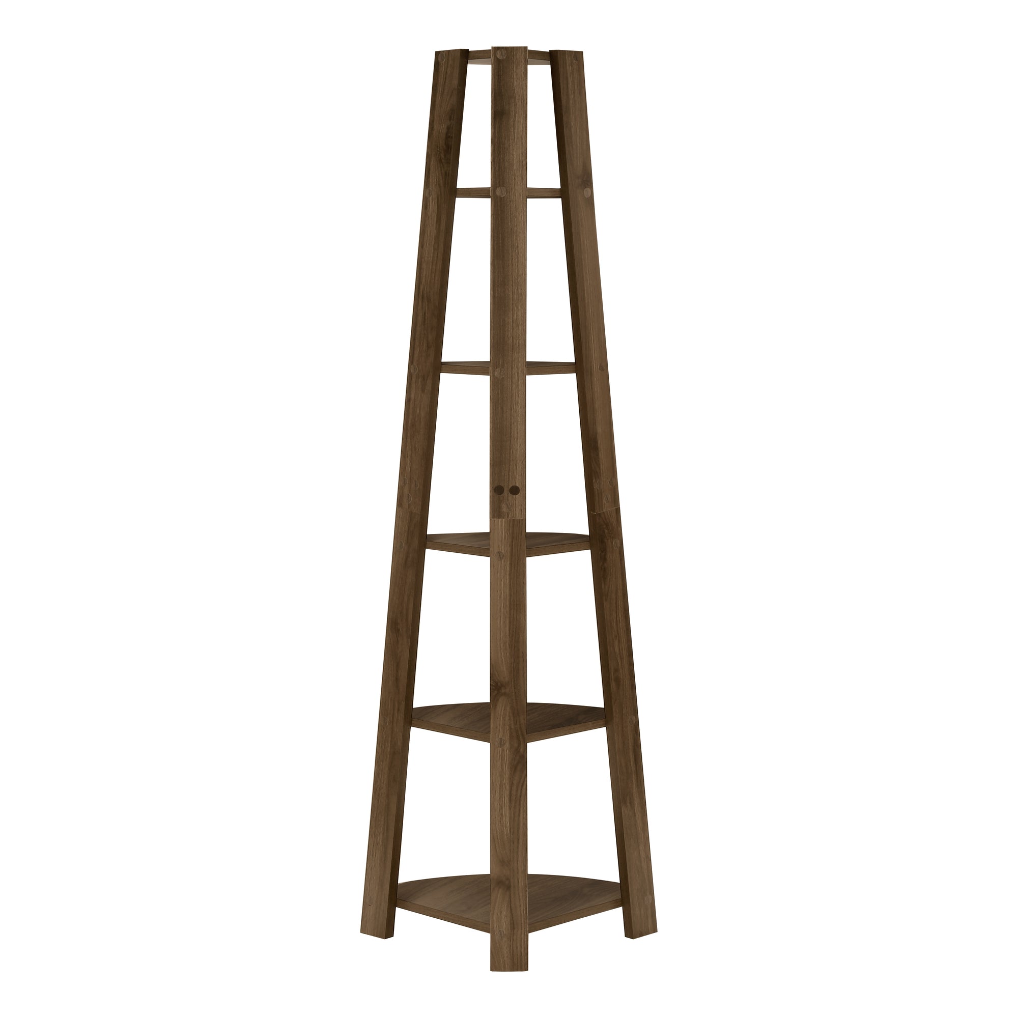 BOOKCASE - 72""H / INDUSTRIAL GREY CORNER ACCENT ETAGERE
