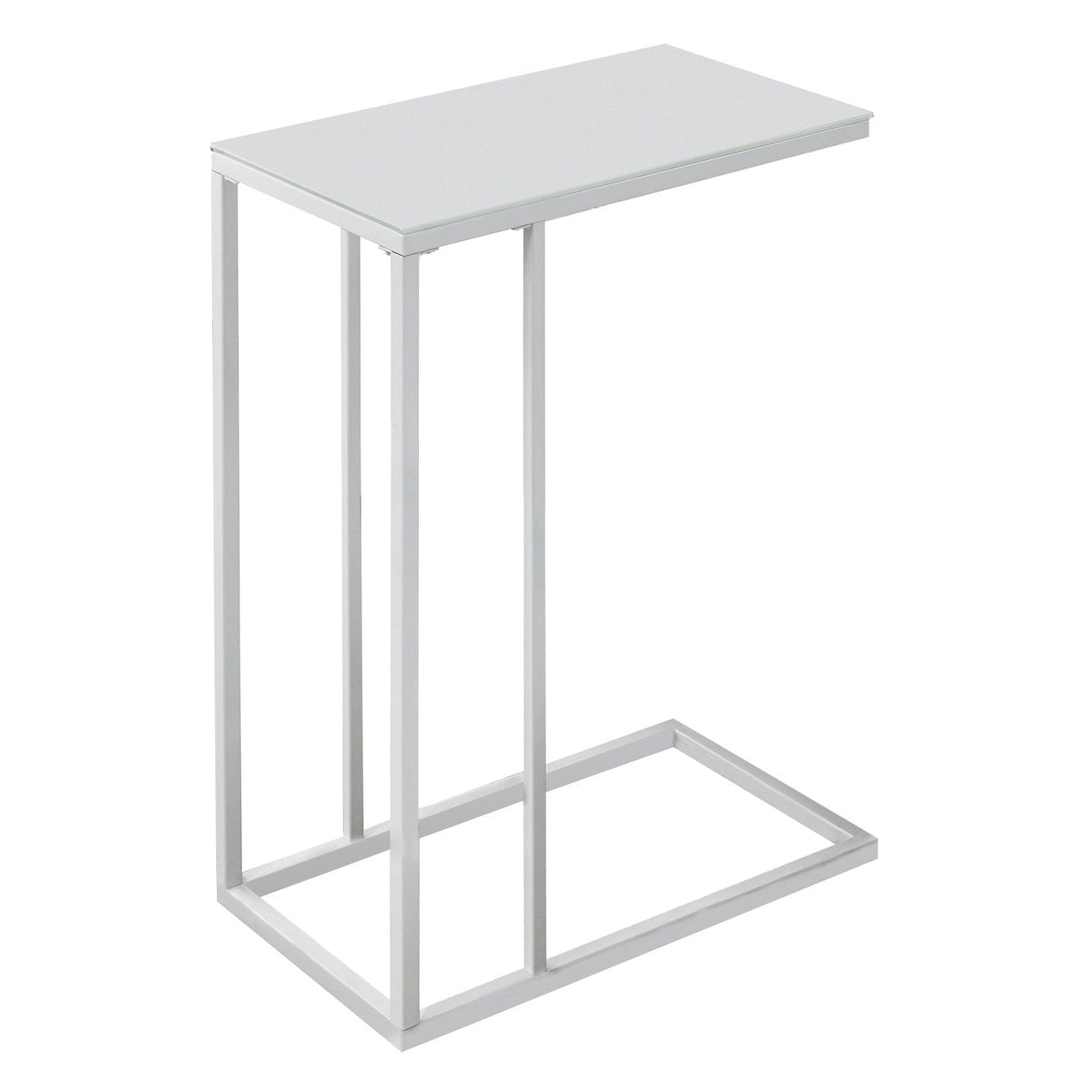 TABLE D'APPOINT - MÉTAL CHROMÉ AVEC VERRE TREMPÉ DÉPOLI