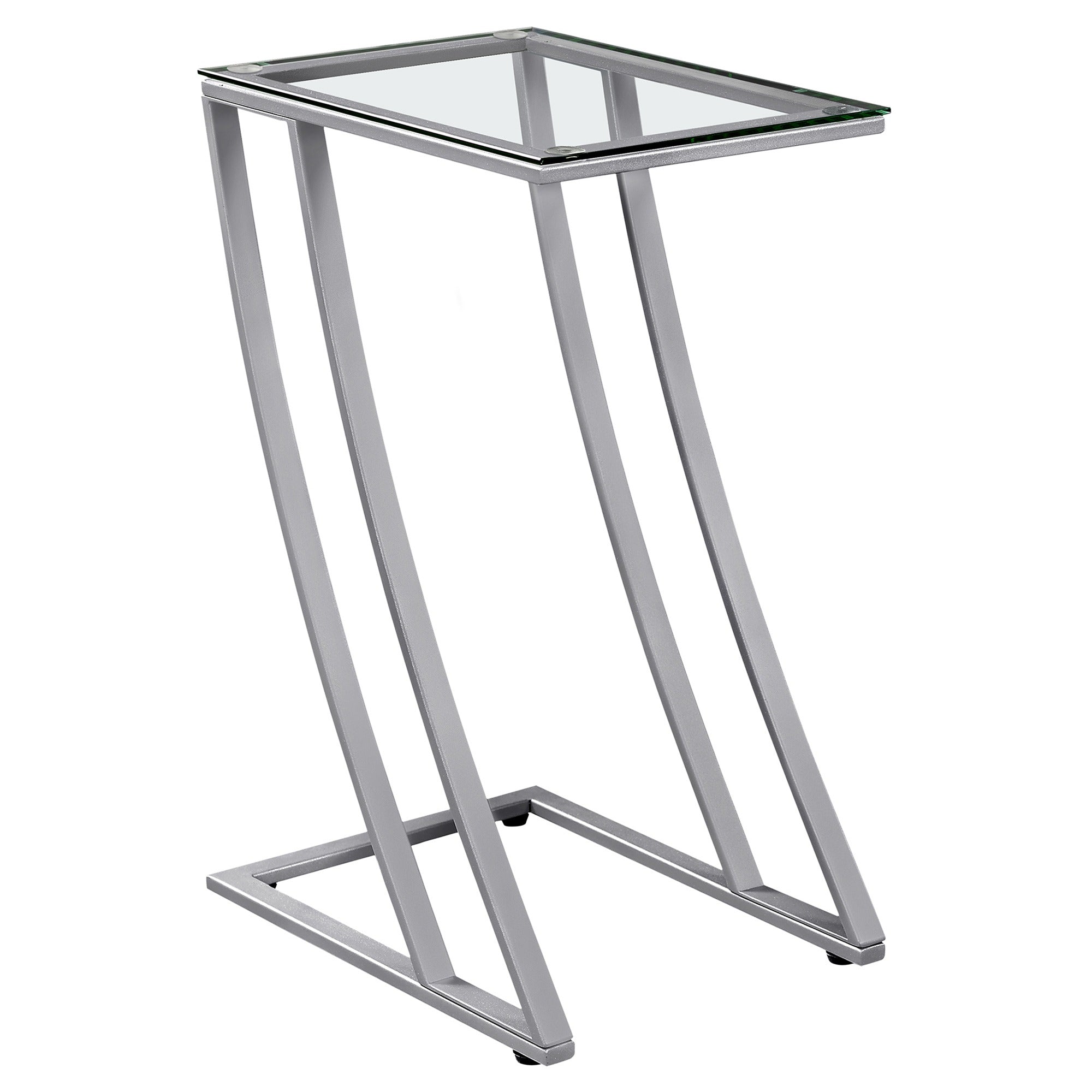 ACCENT TABLE - BLACK METAL WITH TEMPERED GLASS