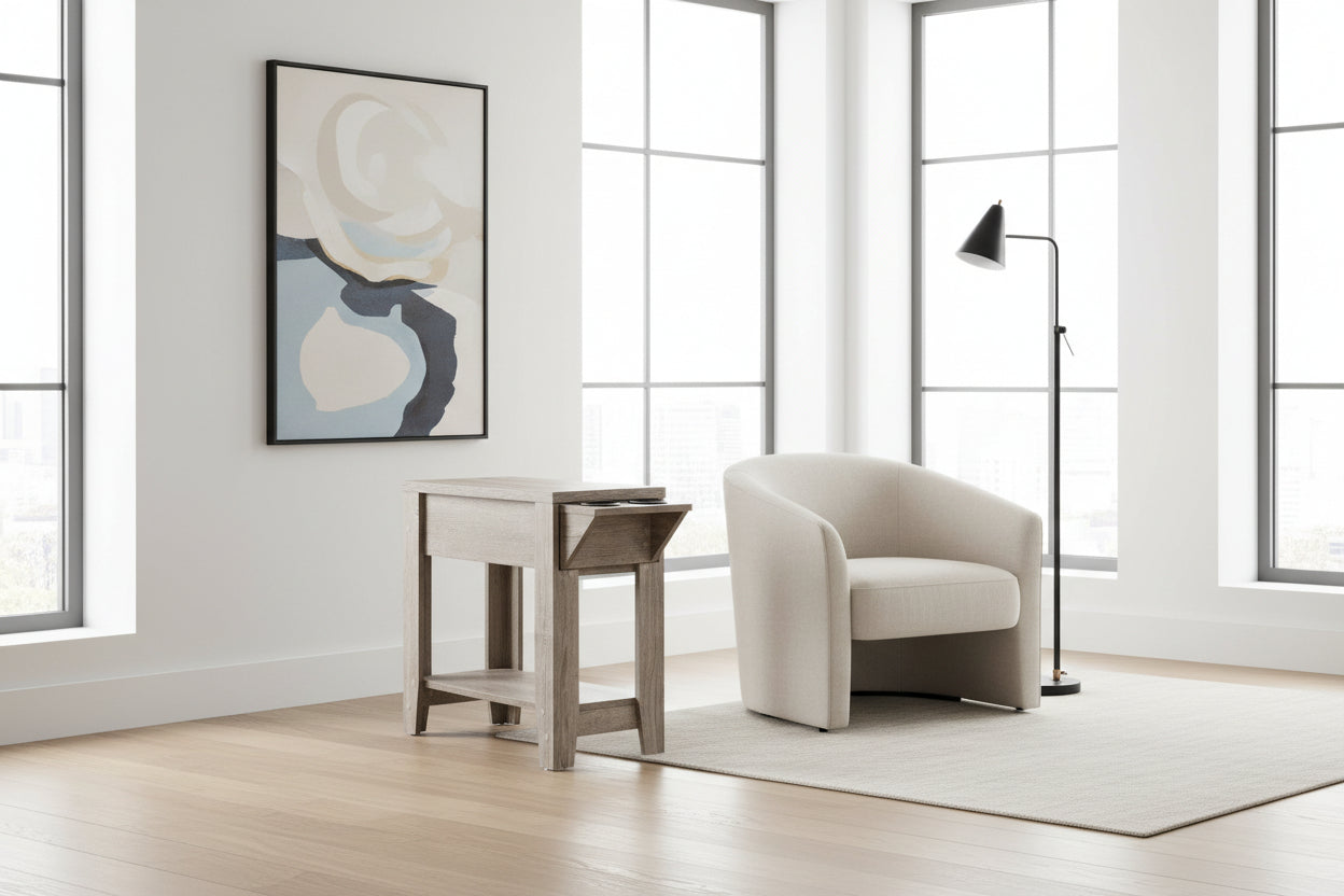 TABLE D'APPOINT - 23"H / ESPRESSO AVEC PORTE-VERRE