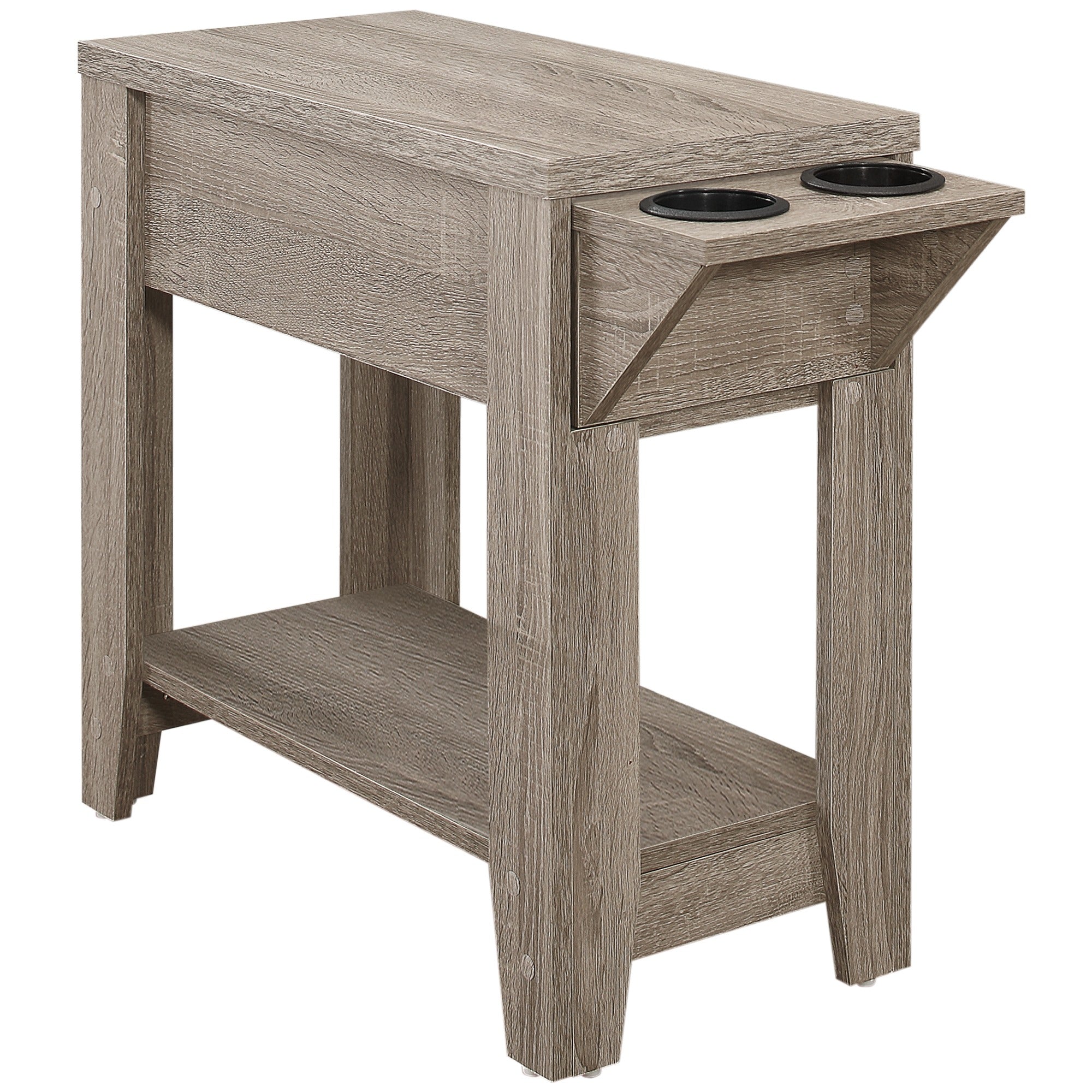 ACCENT TABLE - 23"H / ESPRESSO WITH A GLASS HOLDER