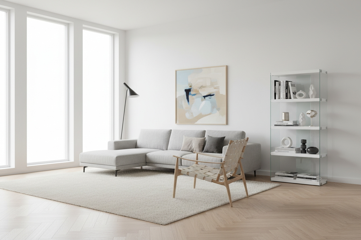 BOOKCASE - 60"H / DARK TAUPE WITH TEMPERED GLASS