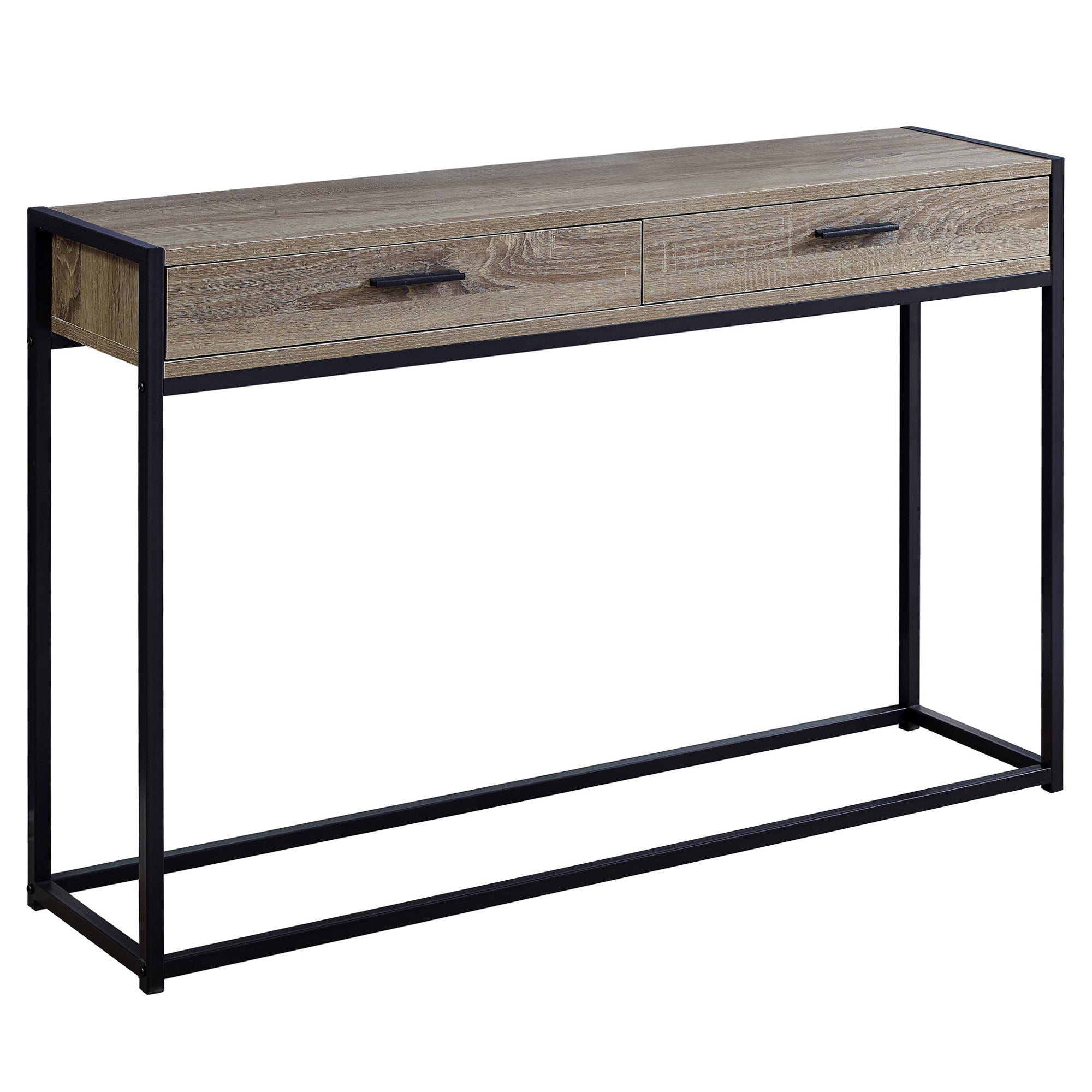 ACCENT TABLE - 48"L / GREY / BLACK METAL HALL CONSOLE