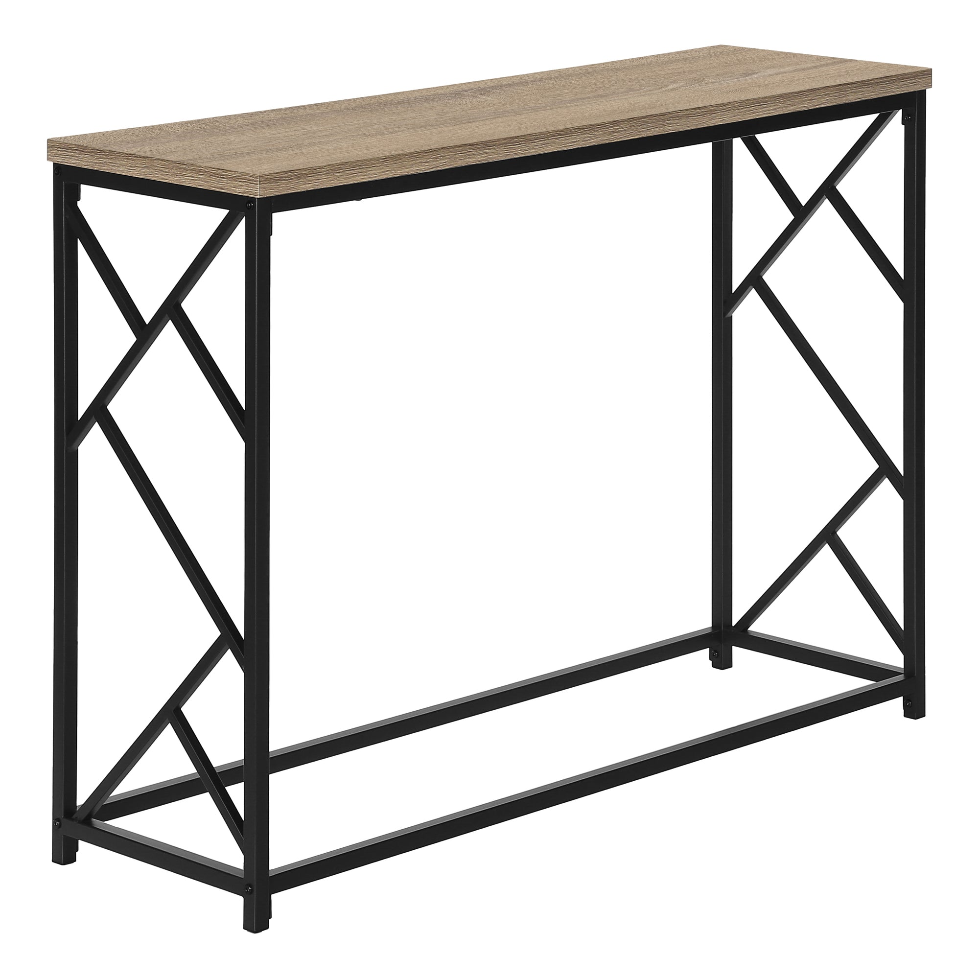 ACCENT TABLE - 44"L / GREY / BLACK METAL HALL CONSOLE