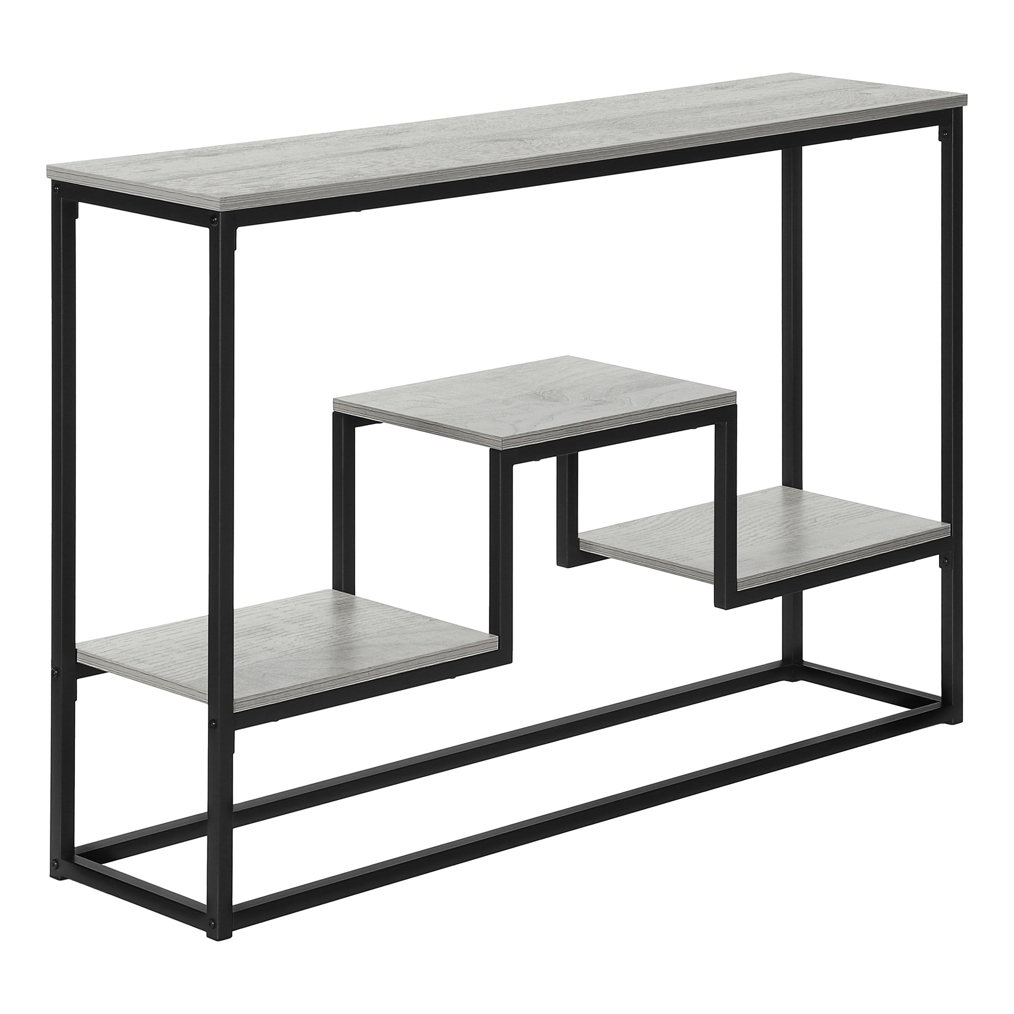 ACCENT TABLE - 48"L / BLACK MARBLE / BLACK METAL CONSOLE