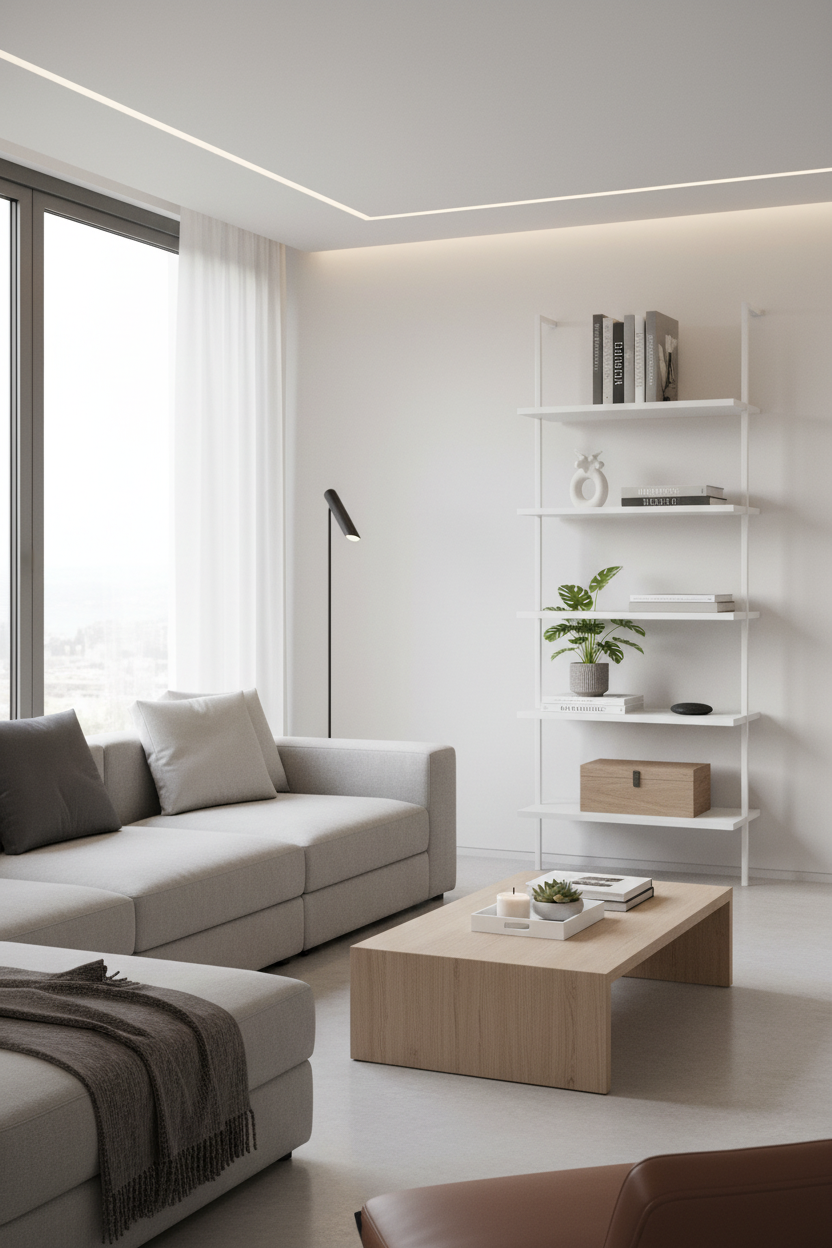 BOOKCASE - 72"H LADDER BROWN RECLAIMED / BLACK METAL