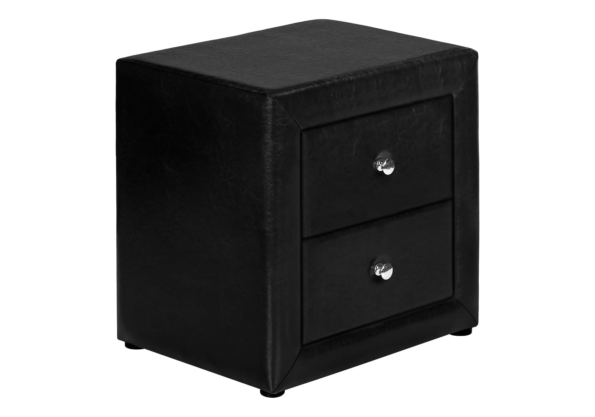 NIGHTSTAND - 21"H / BROWN LEATHER-LOOK