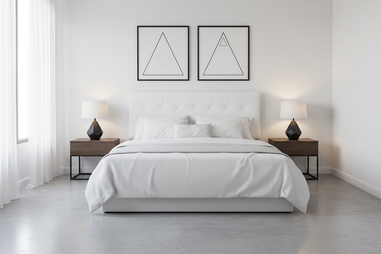 BED - QUEEN SIZE / BROWN LEATHER-LOOK HEADBOARD ONLY