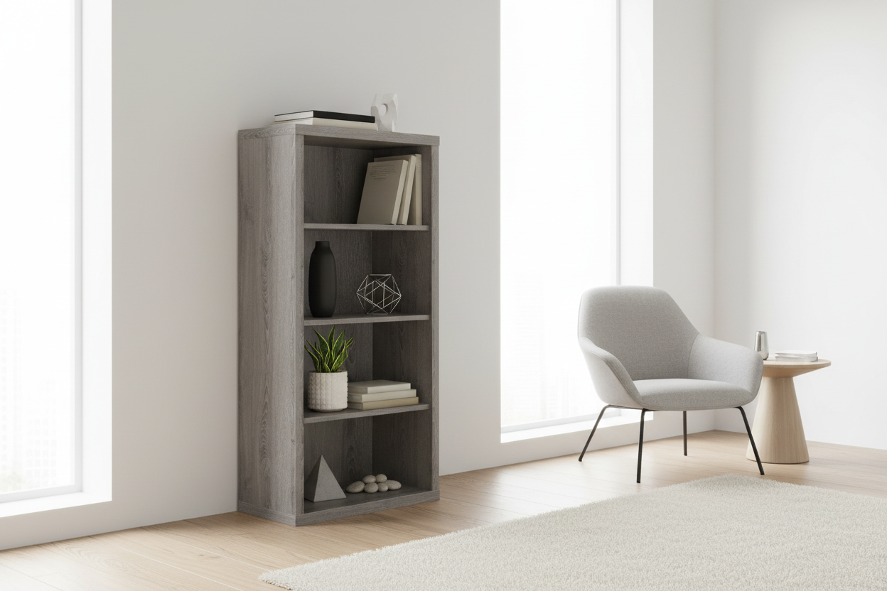 BOOKCASE - 48"H / ESPRESSO WITH ADJUSTABLE SHELVES