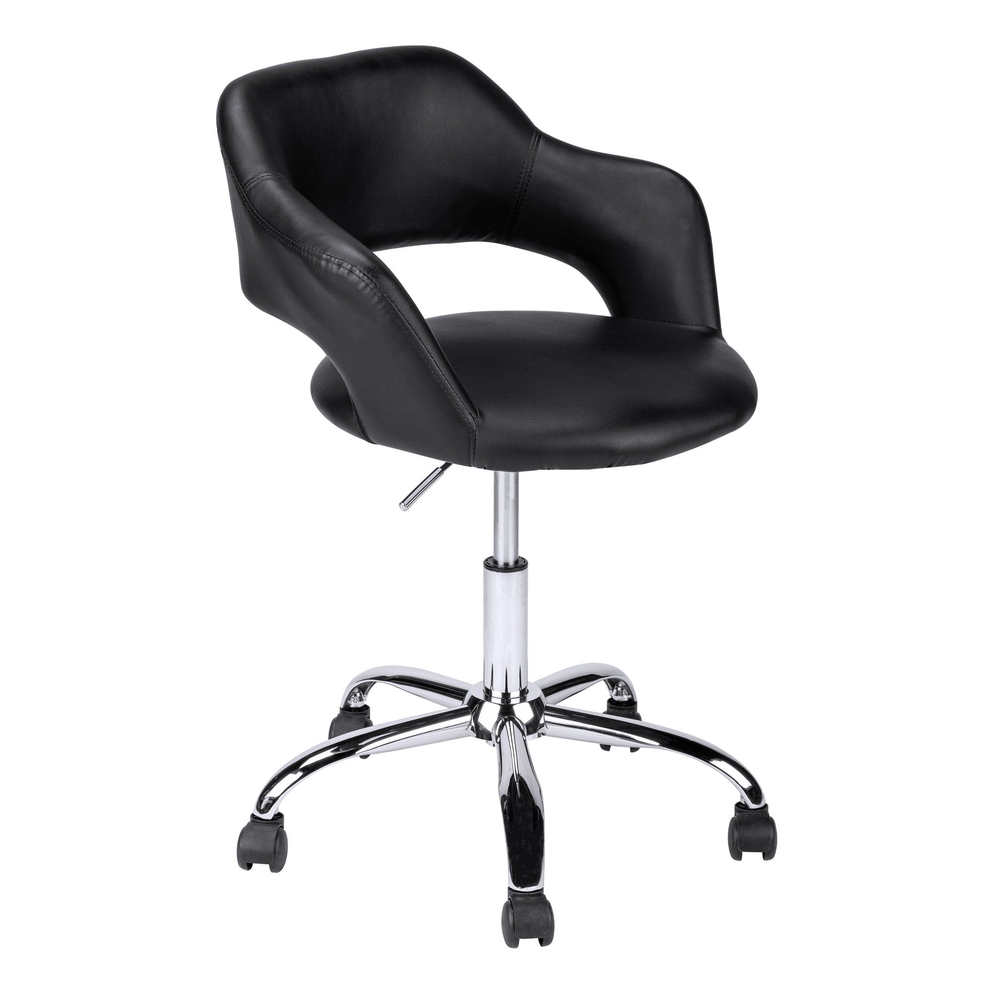 OFFICE CHAIR - WHITE / CHROME METAL HYDRAULIC LIFT BASE