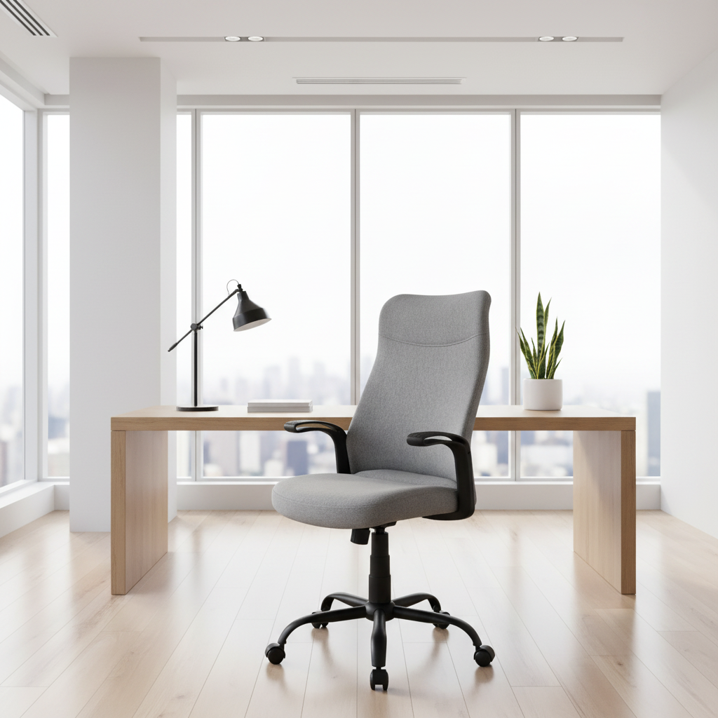 CHAISE DE BUREAU - NOIR / TISSU NOIR / MULTI-POSITIONS