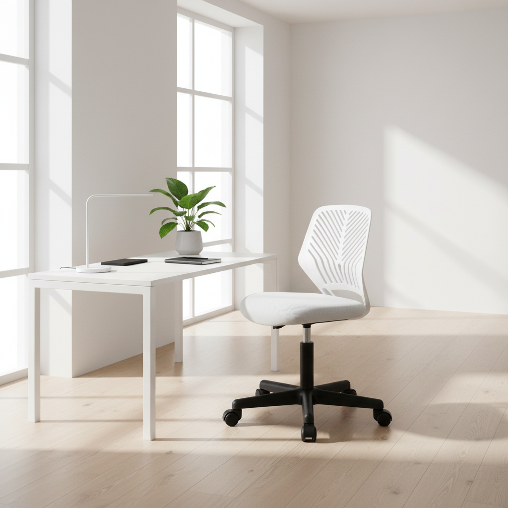 CHAISE DE BUREAU - NOIRE JUVENILE / PIÈTEMENT NOIR SUR ROULETTES