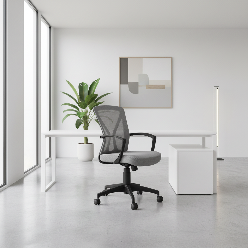 CHAISE DE BUREAU - NOIRE / BASE NOIRE SUR ROULETTES